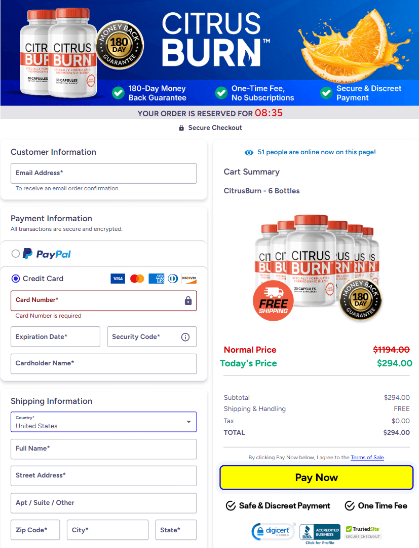 CitrusBurn order form
